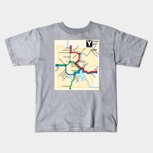 Yellowstone National Park Metro Style Map Kids T-Shirt